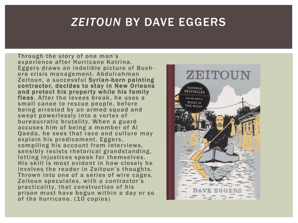 zeitoun by dave eggers