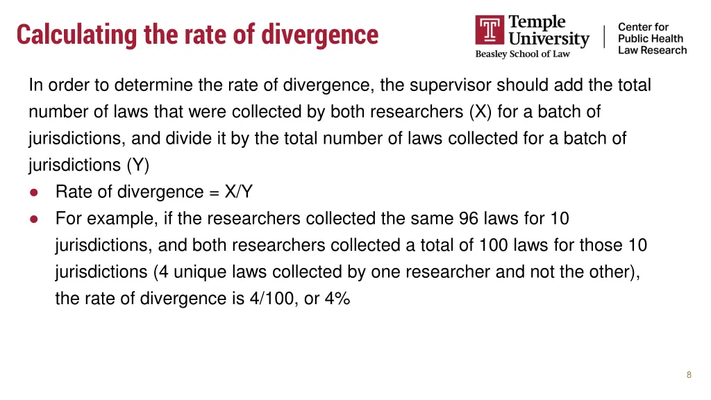 calculating the rate of divergence