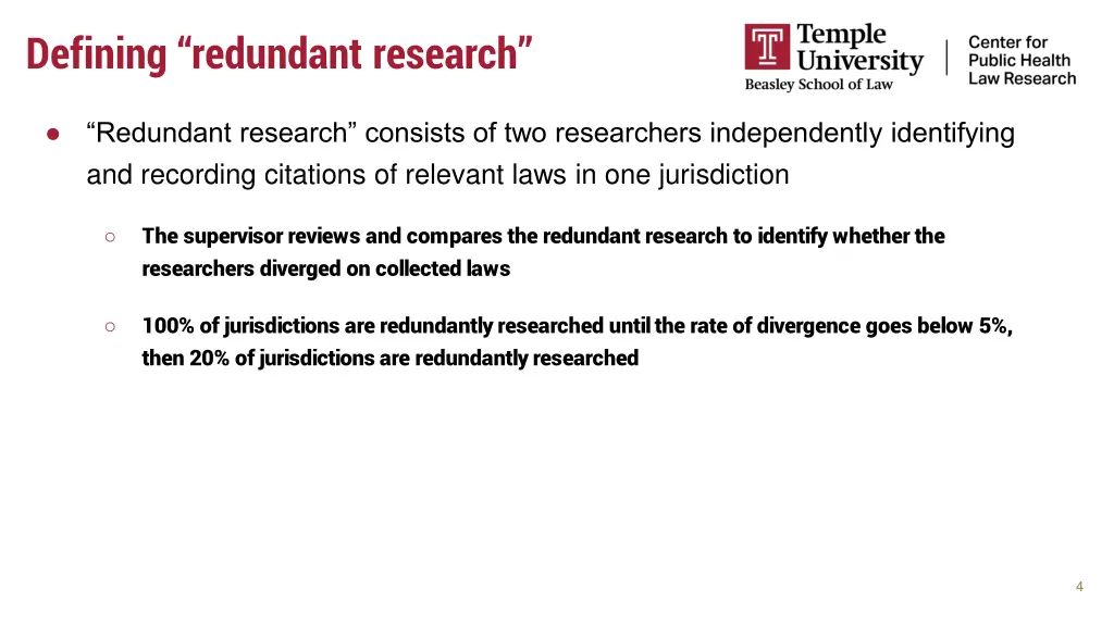 defining redundant research