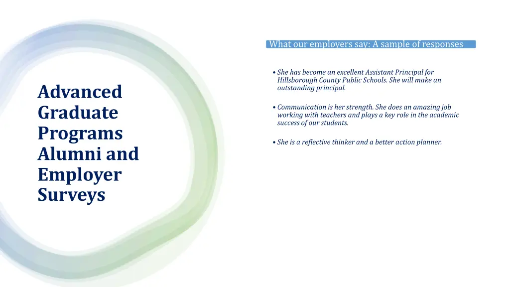 what our employers say a sample of responses