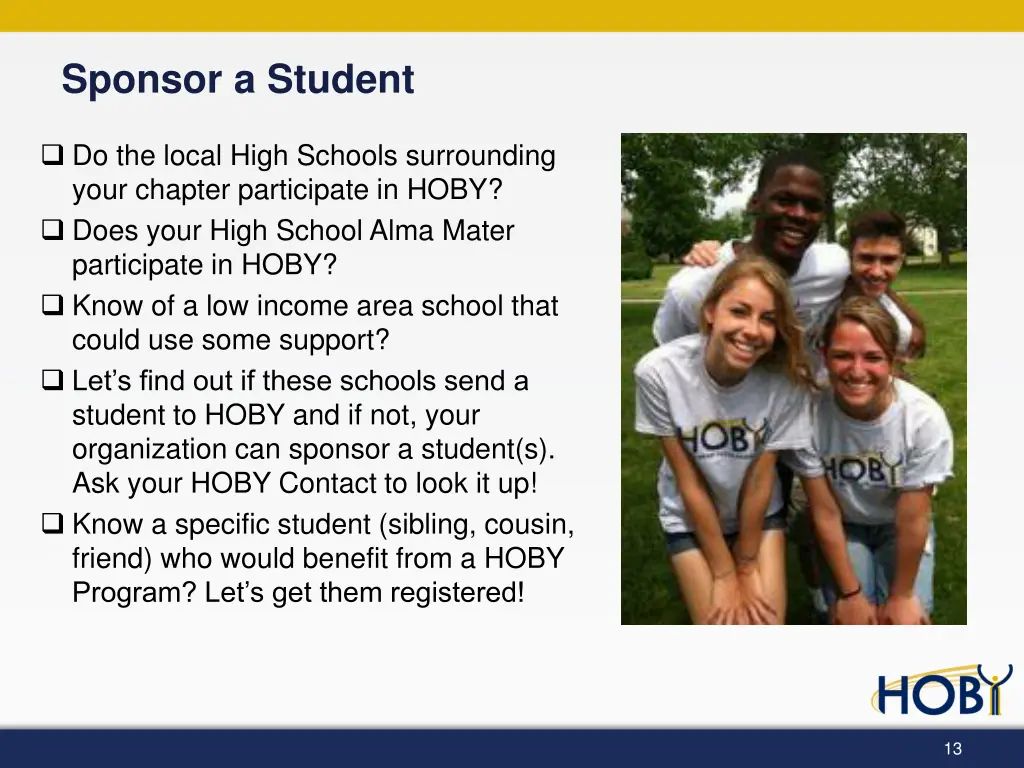 sponsor a student