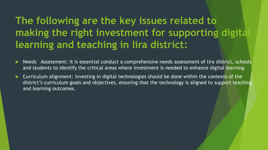 the following are the key issues related