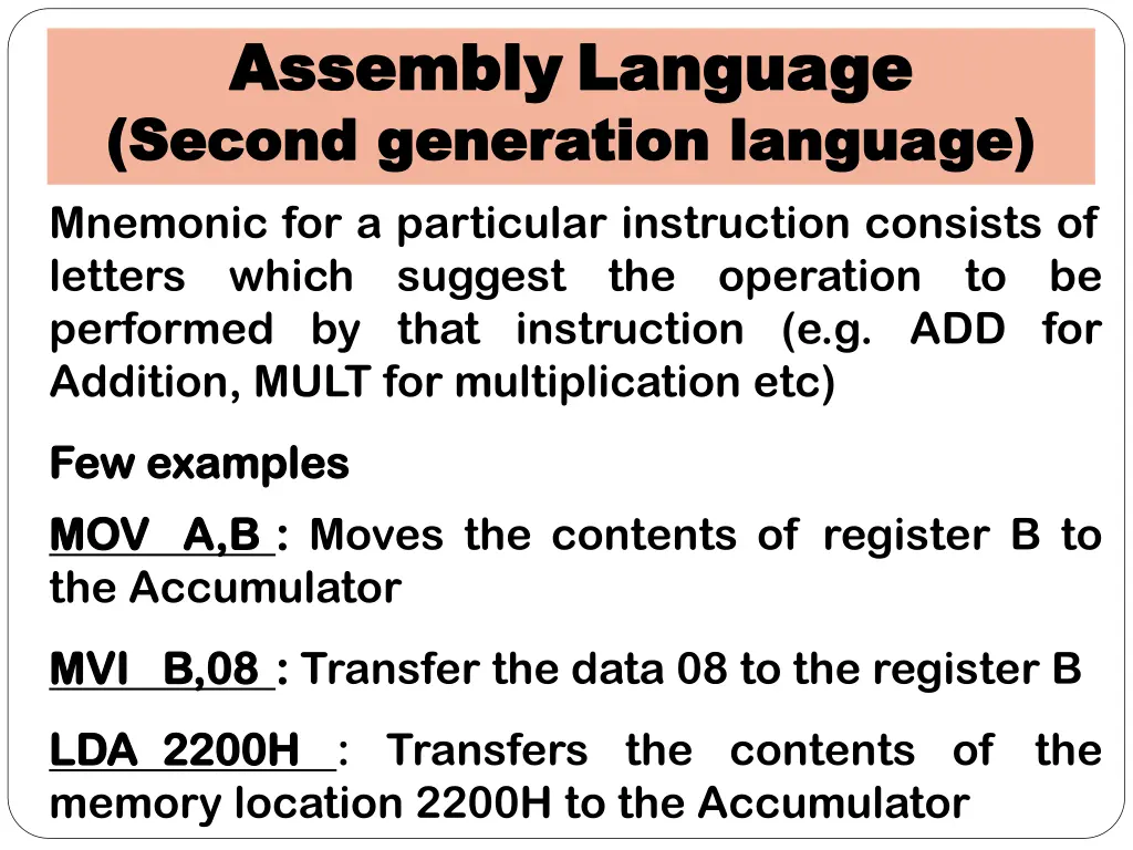 assembly assembly language language second 1