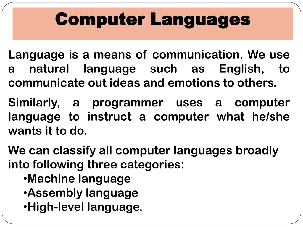 computer languages computer languages