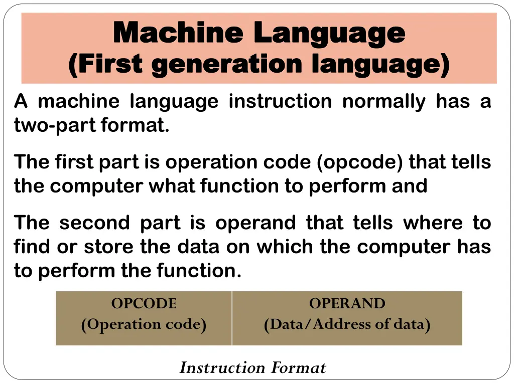 machine language machine language first 1