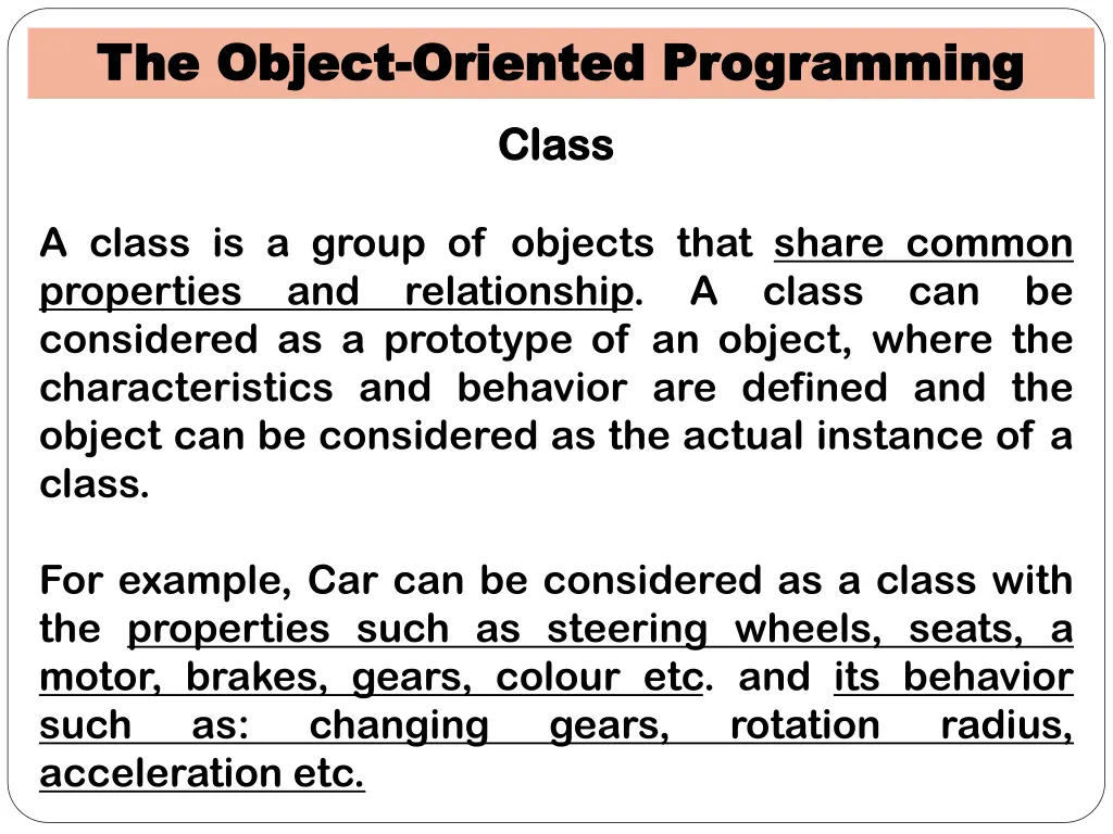 the object the object oriented programming 2