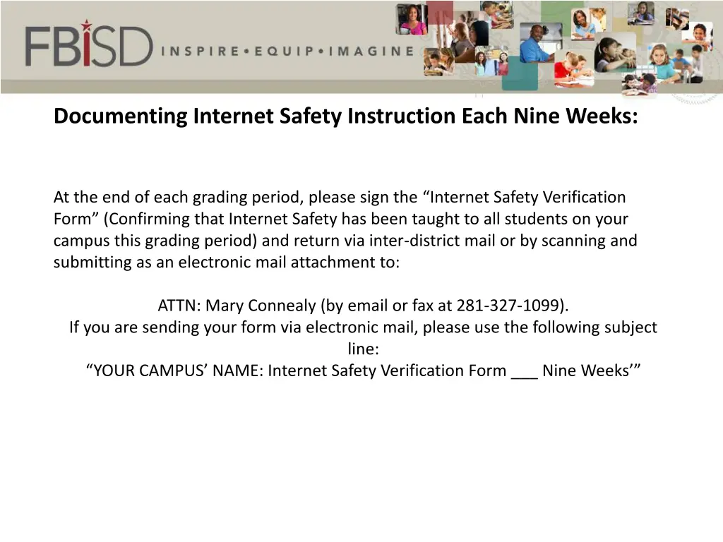 documenting internet safety instruction each nine