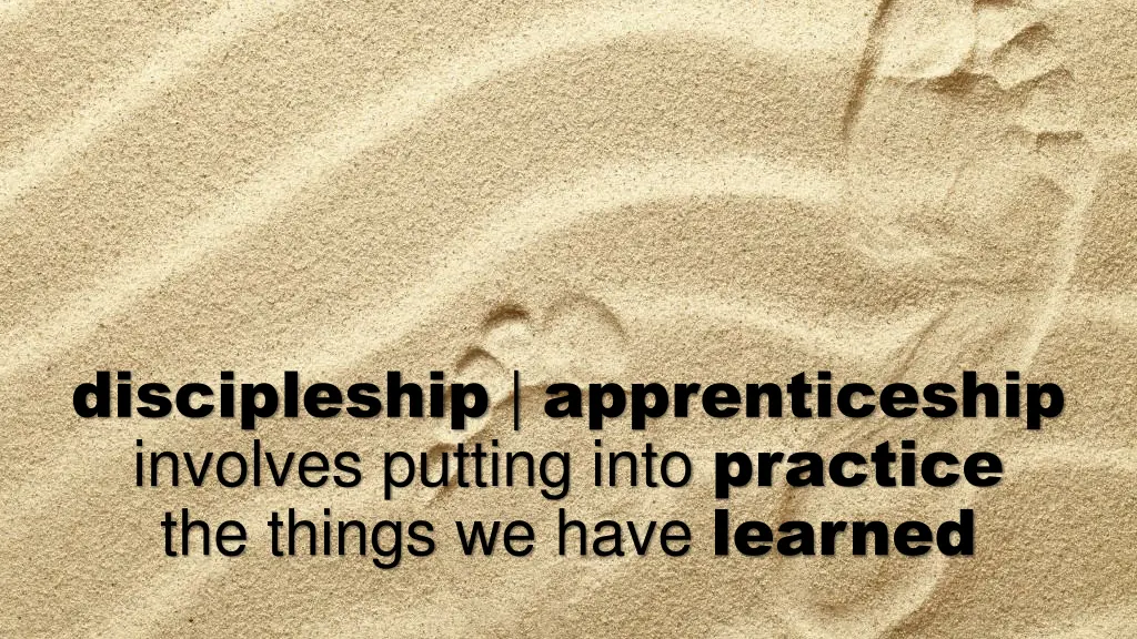 discipleship apprenticeship involves putting into