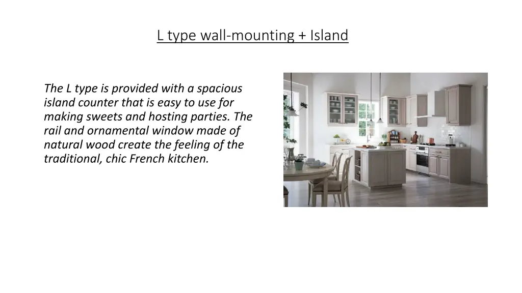 l type wall mounting island