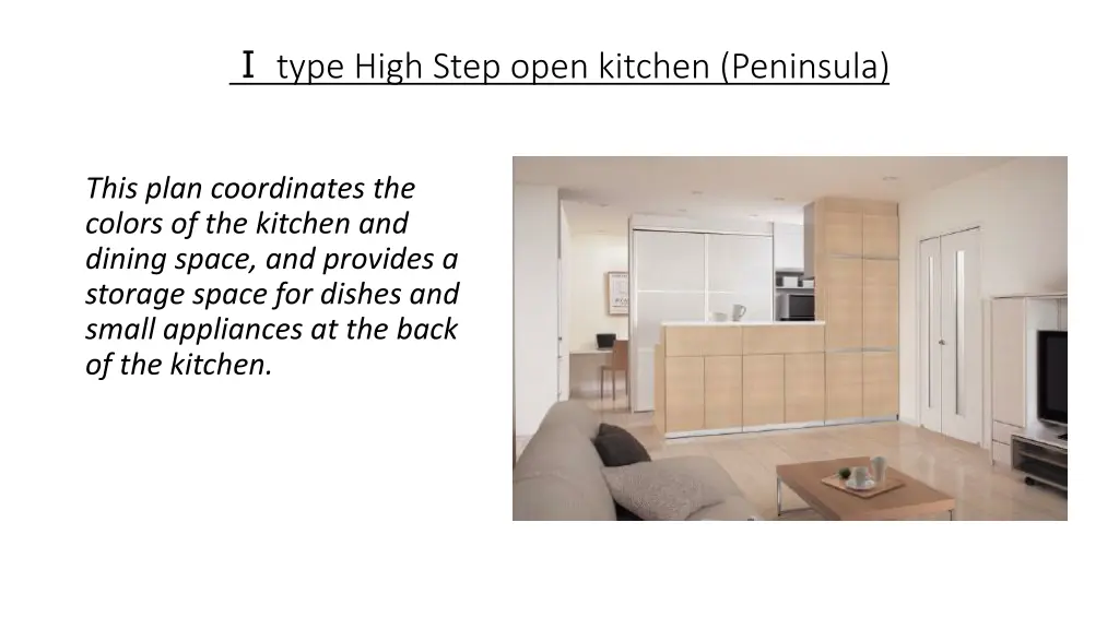 type high step open kitchen peninsula