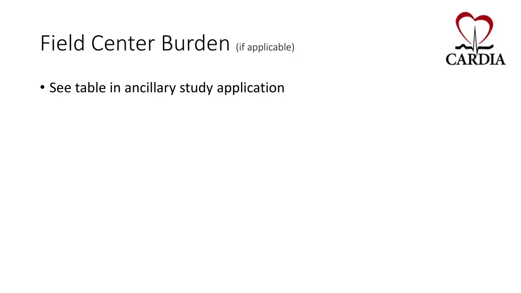 field center burden if applicable