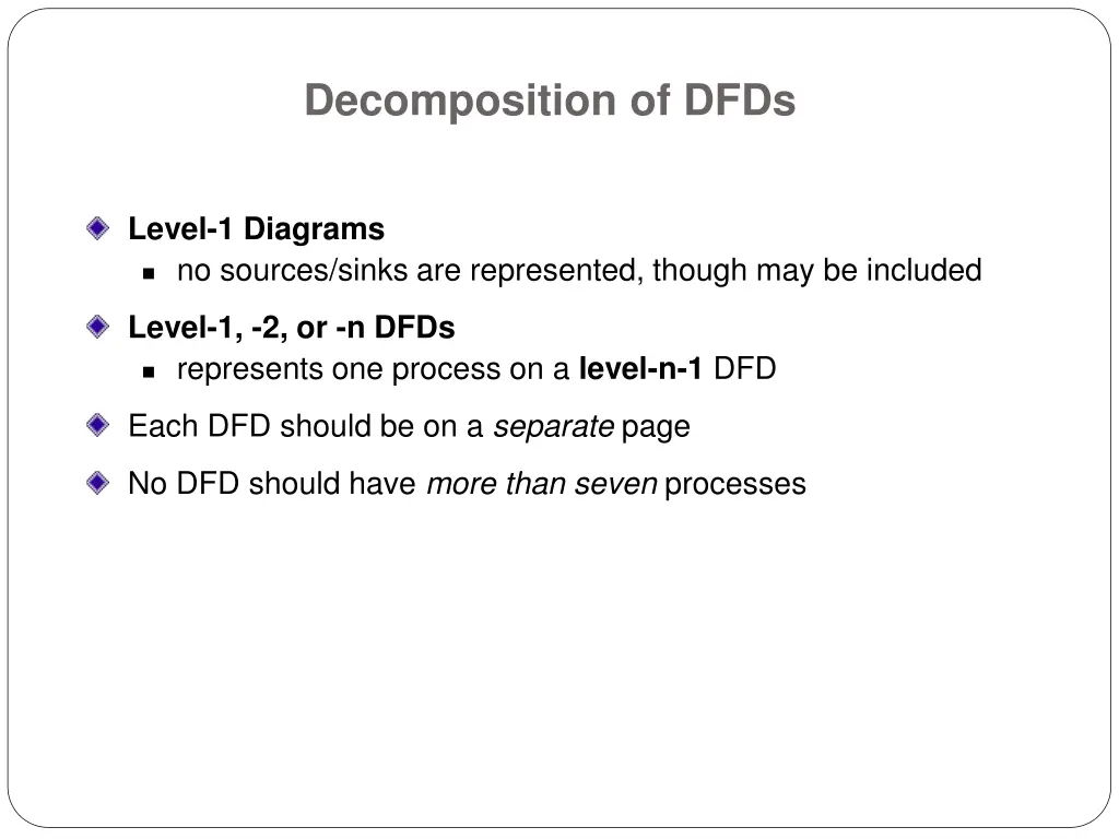 decomposition of dfds 1