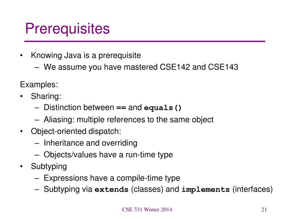 prerequisites