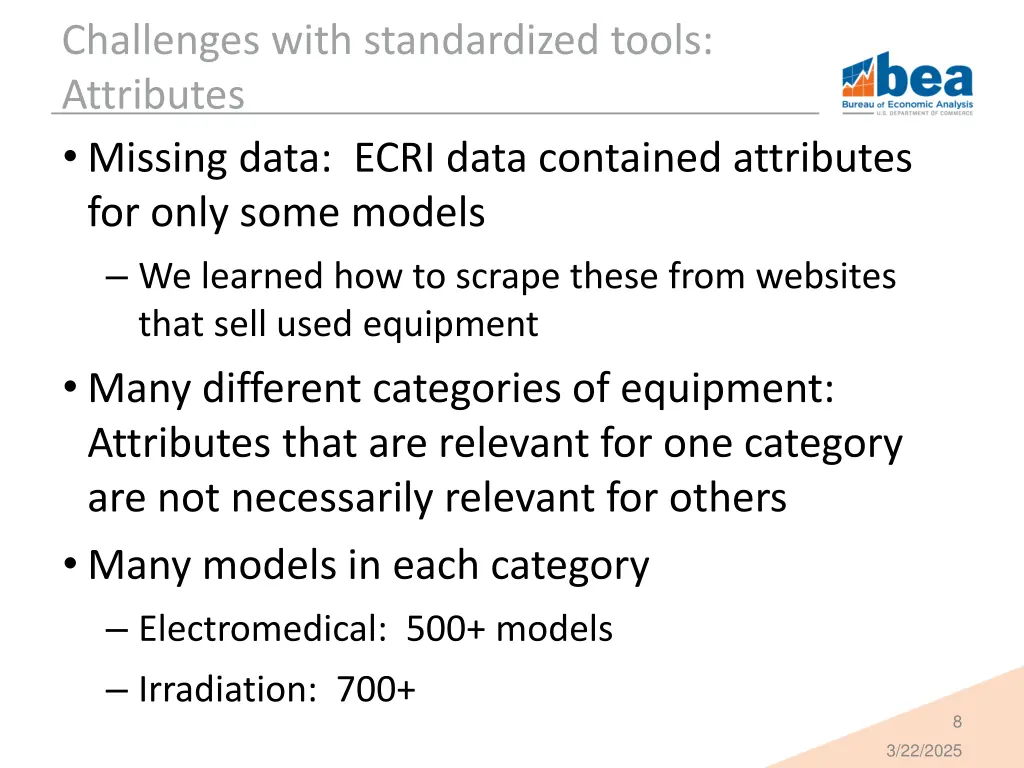 challenges with standardized tools attributes