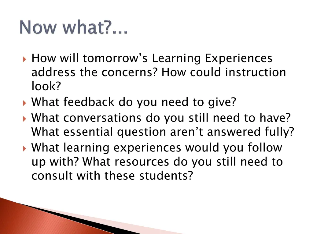 how will tomorrow s learning experiences address