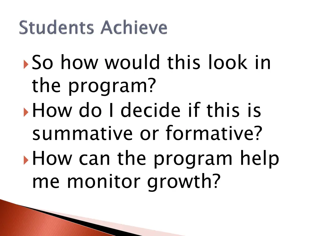 so how would this look in the program