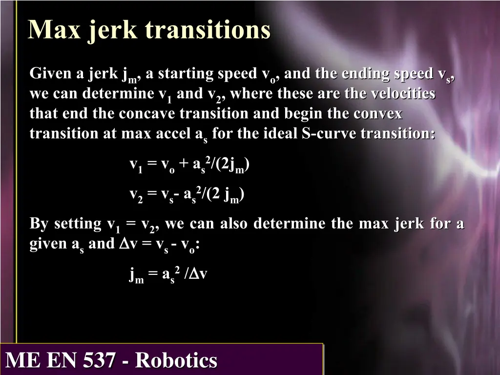 max jerk transitions 1