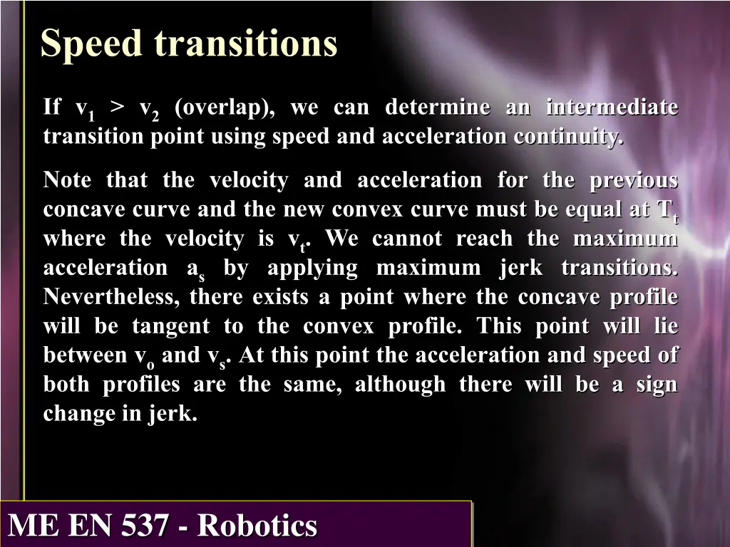 speed transitions