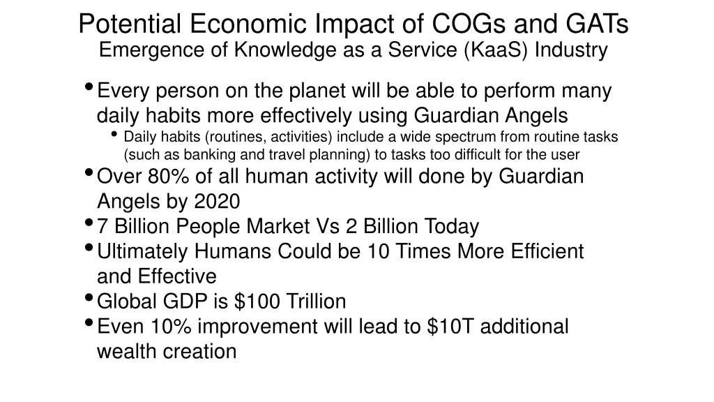 potential economic impact of cogs and gats