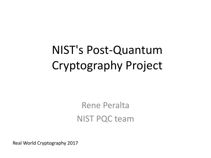 nist s post quantum cryptography project