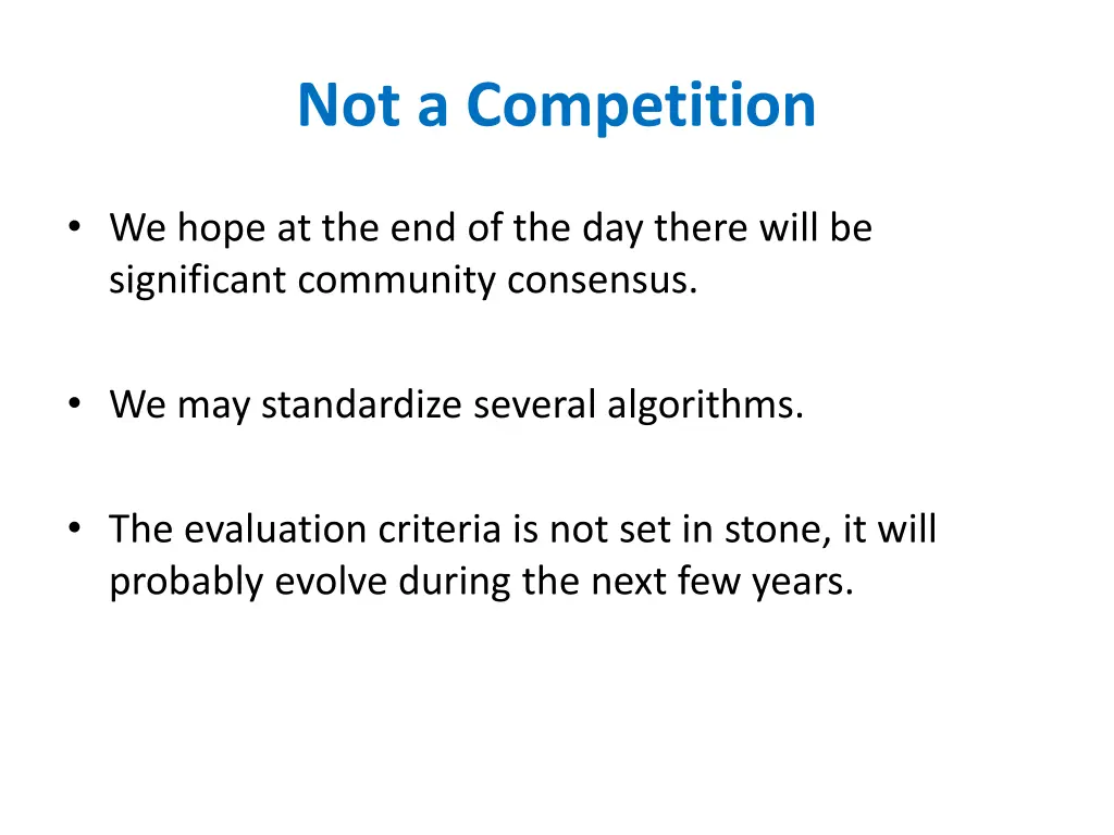 not a competition