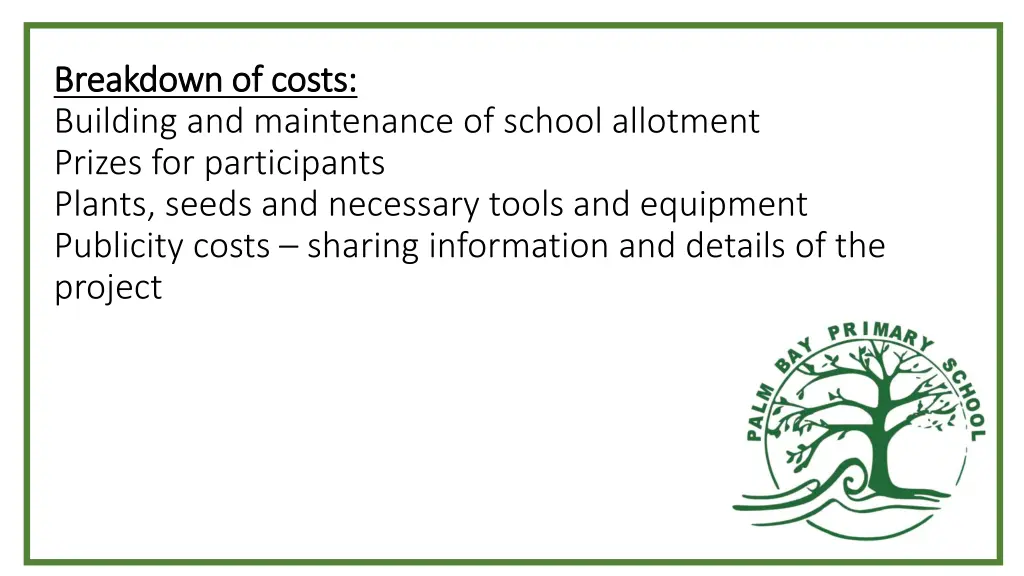 breakdown of costs breakdown of costs building