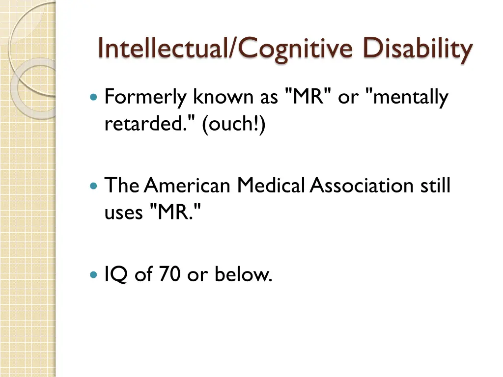 intellectual cognitive disability