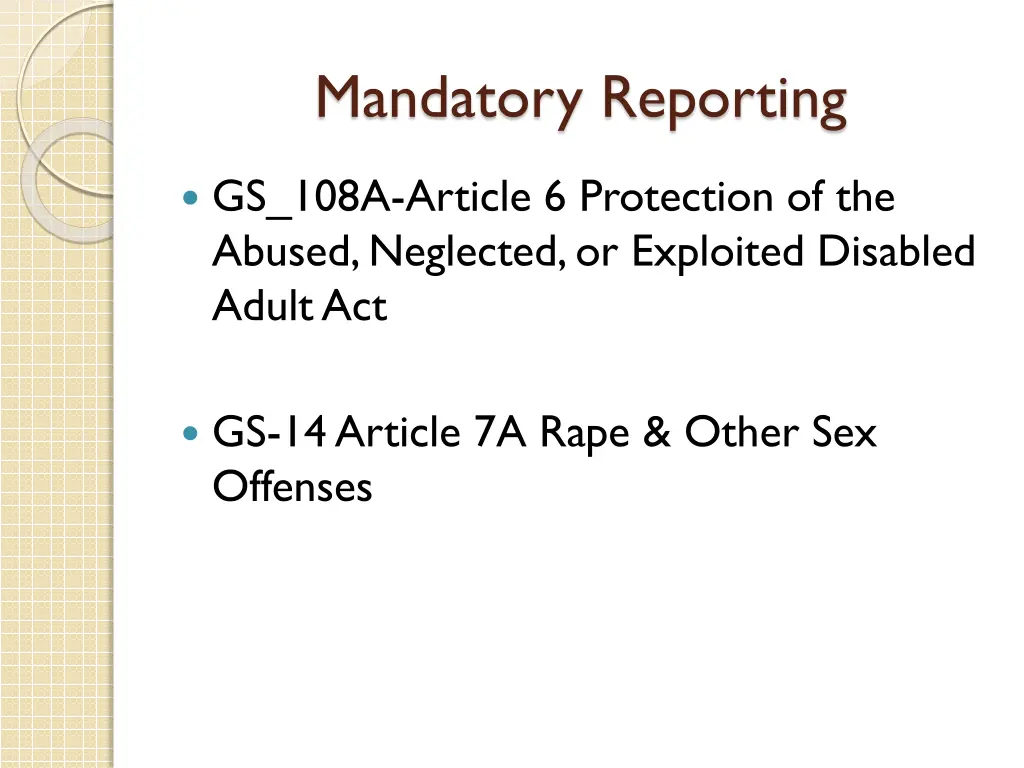 mandatory reporting