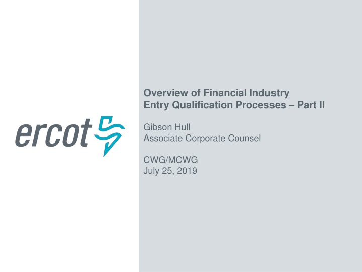 overview of financial industry entry