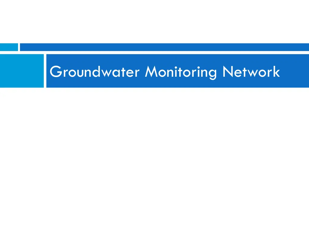 groundwater monitoring network
