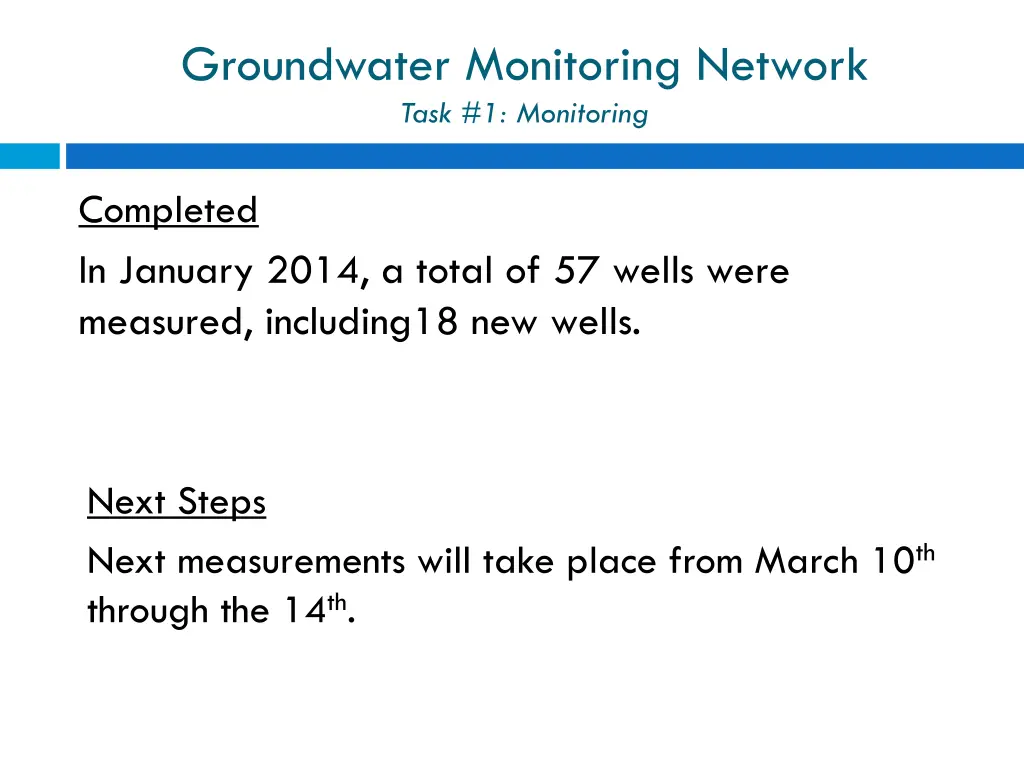 groundwater monitoring network task 1 monitoring