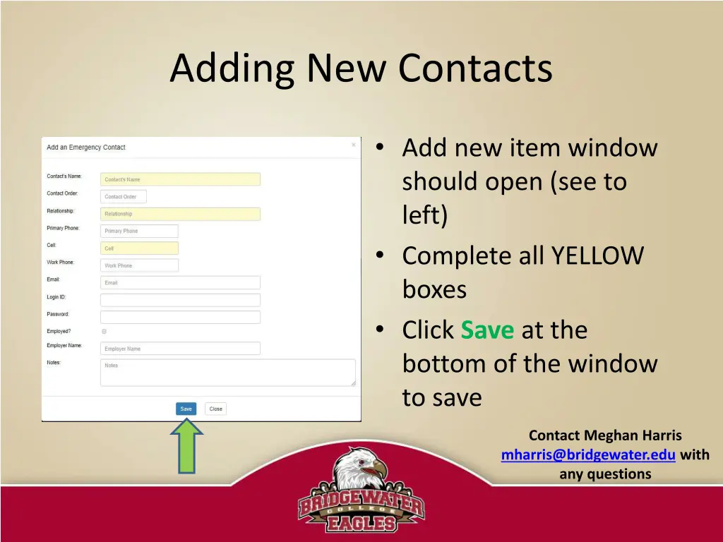 adding new contacts