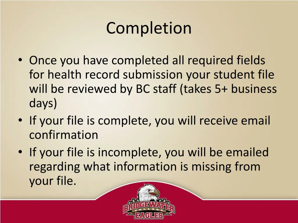 completion