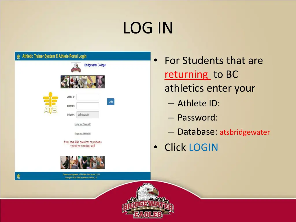 log in