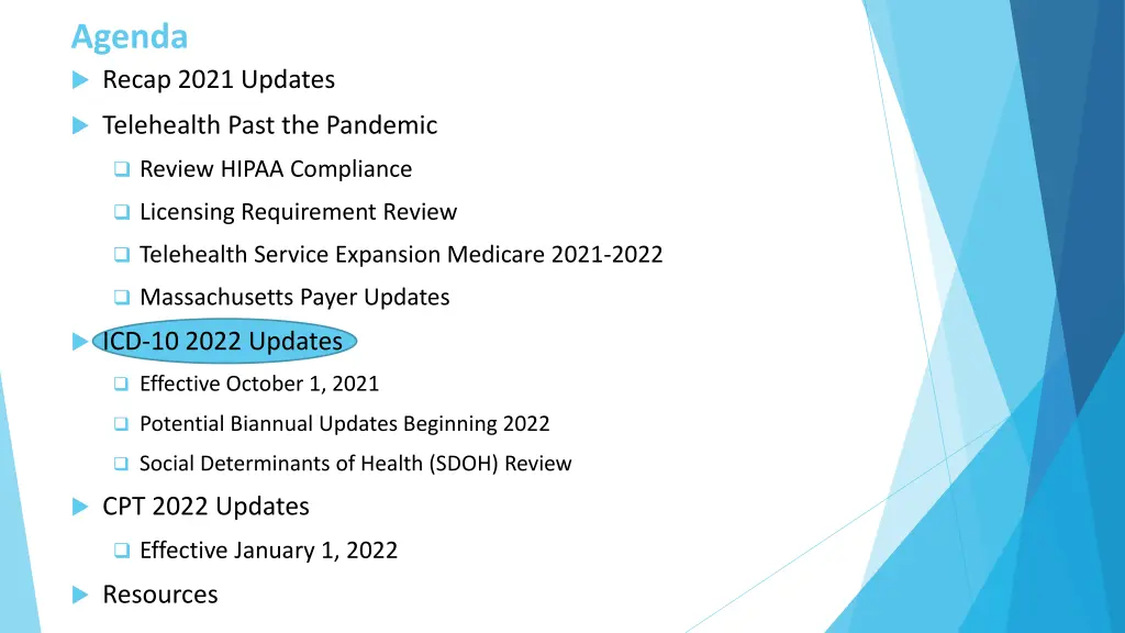 agenda recap 2021 updates 1