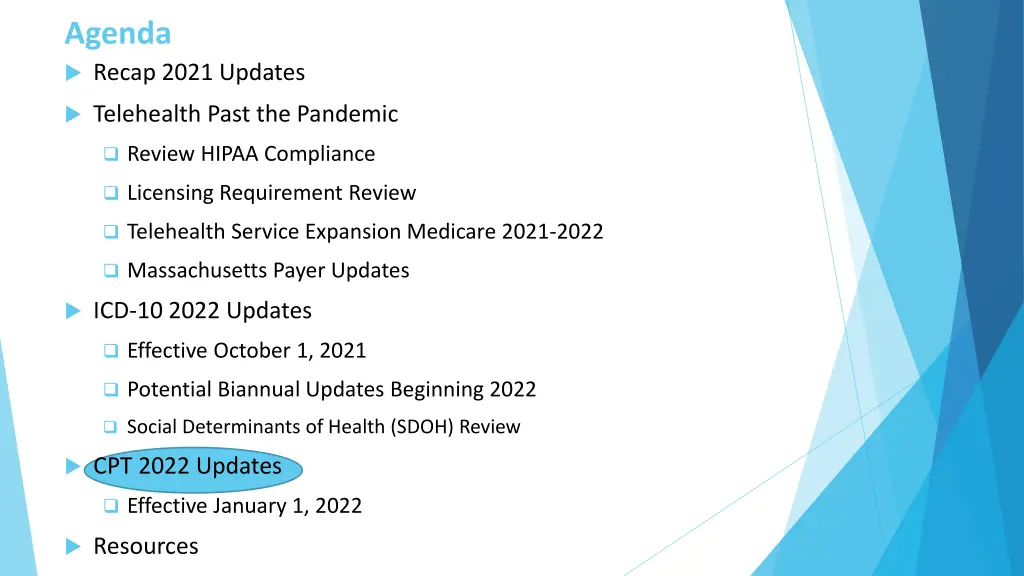 agenda recap 2021 updates 2