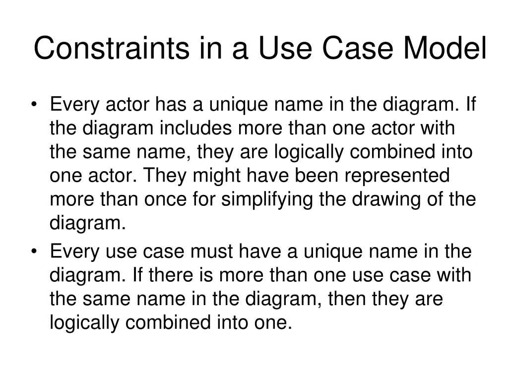 constraints in a use case model 1