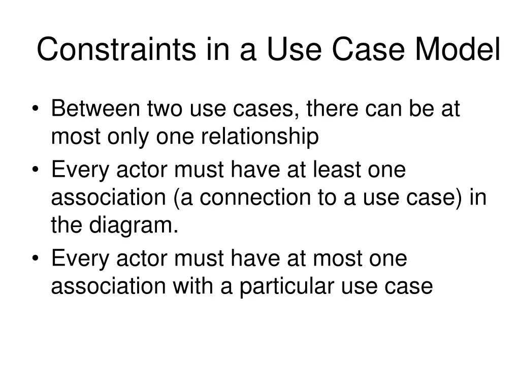 constraints in a use case model 2
