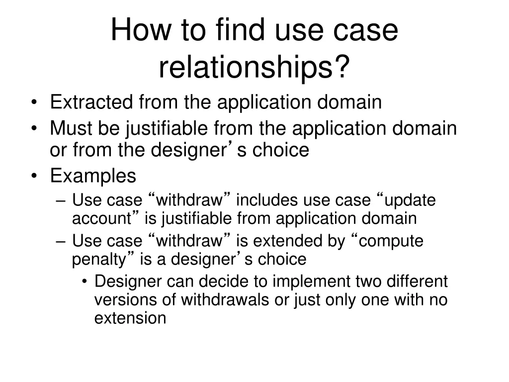 how to find use case relationships extracted from