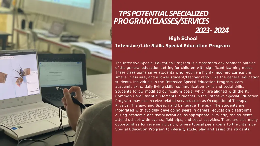 tps potential specialized program classes services 2
