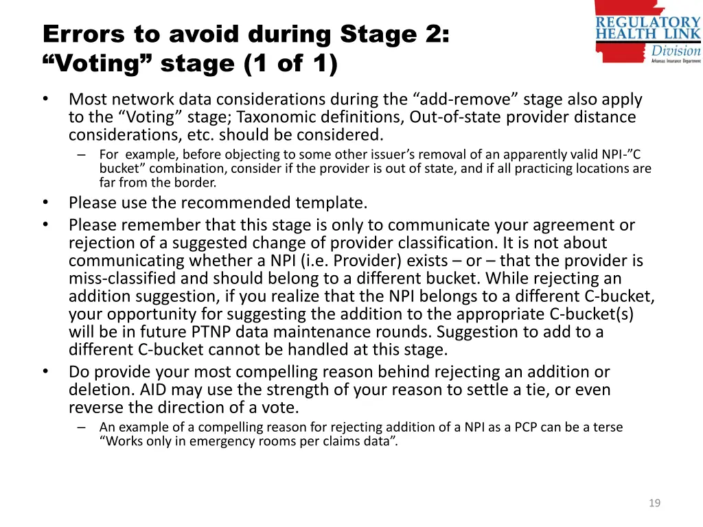 errors to avoid during stage 2 voting stage