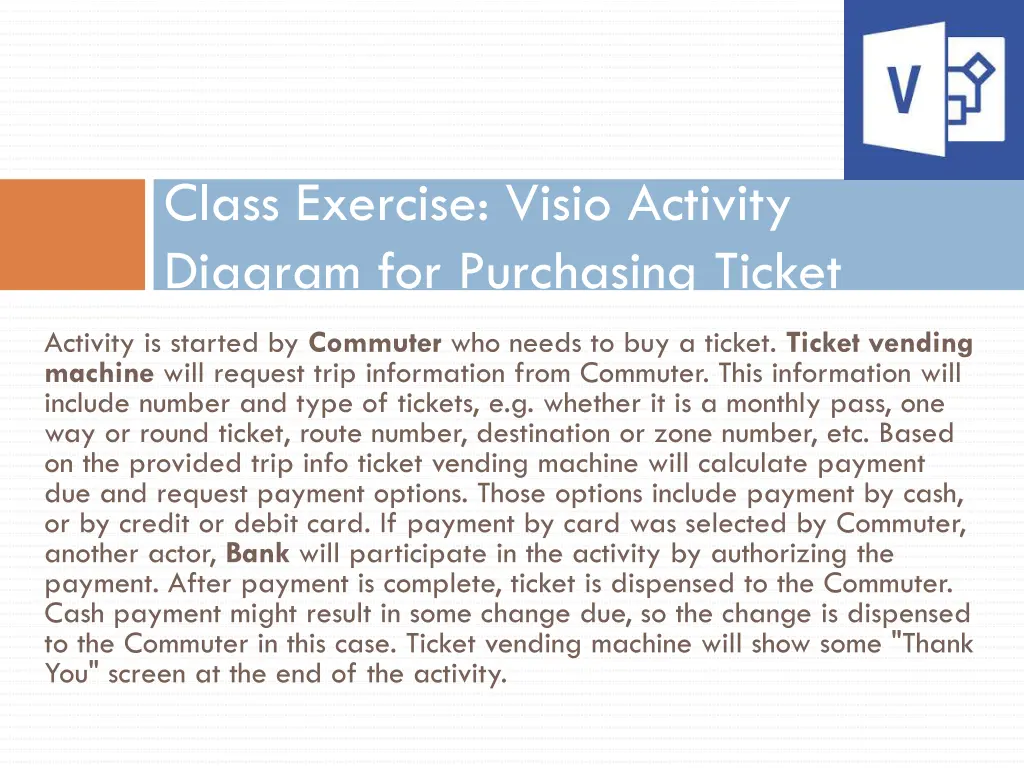 class exercise visio activity diagram
