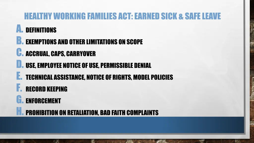 healthy working families act earned sick safe