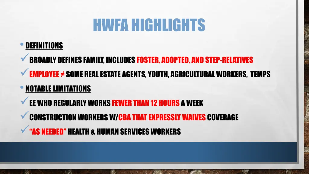 hwfa highlights