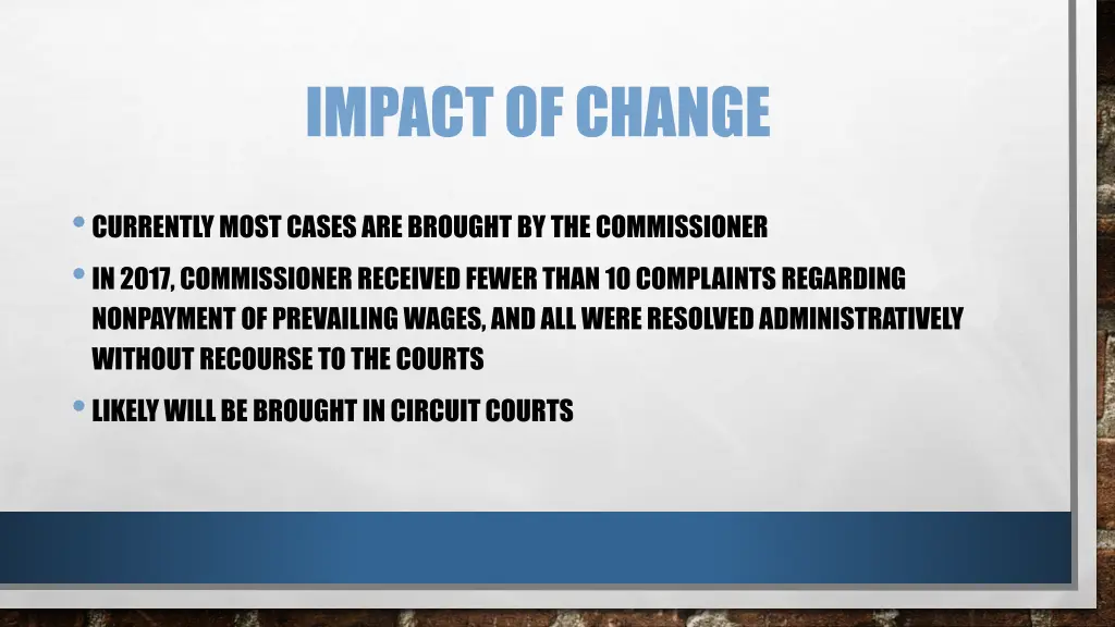 impact of change