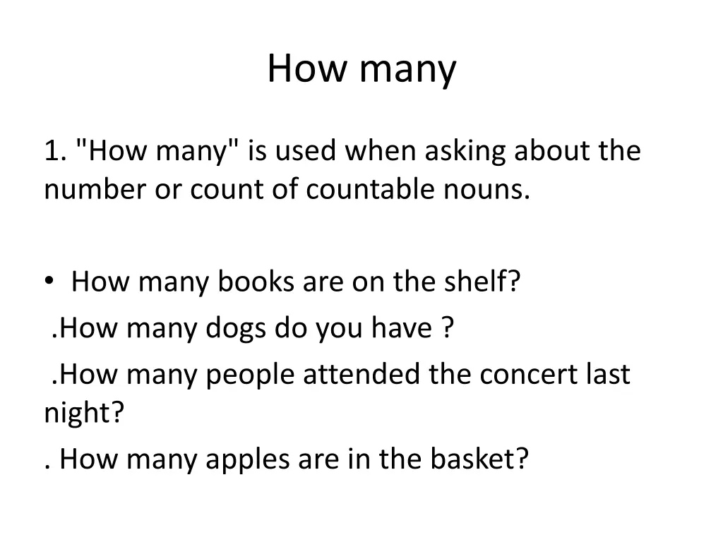how many