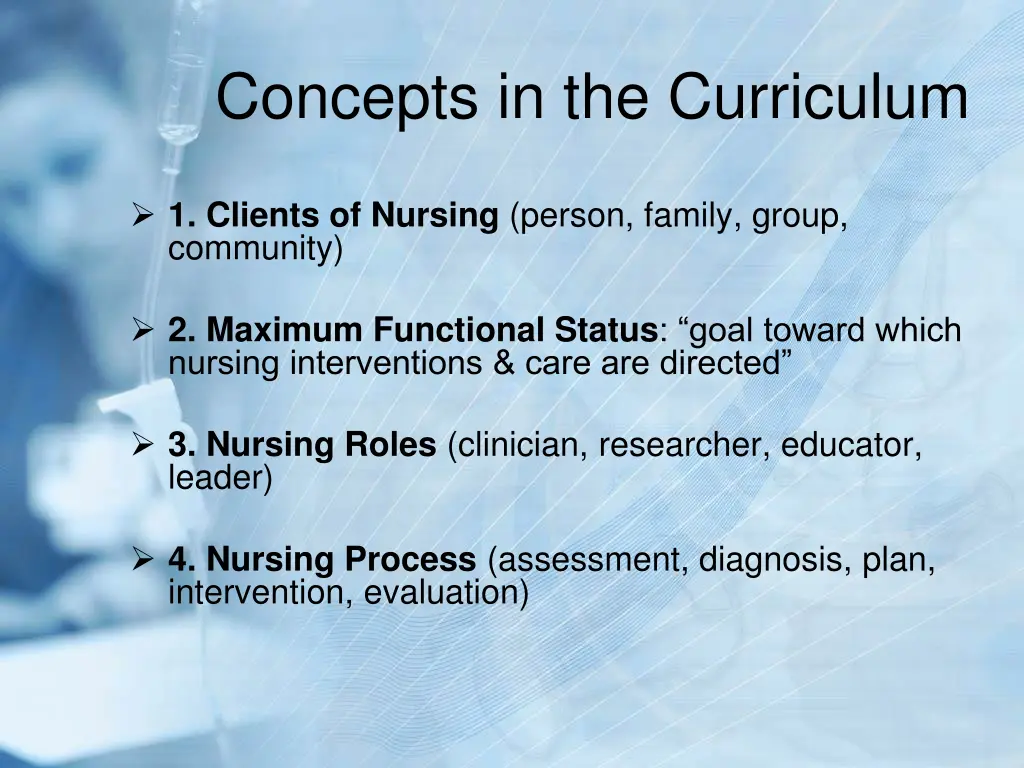 concepts in the curriculum