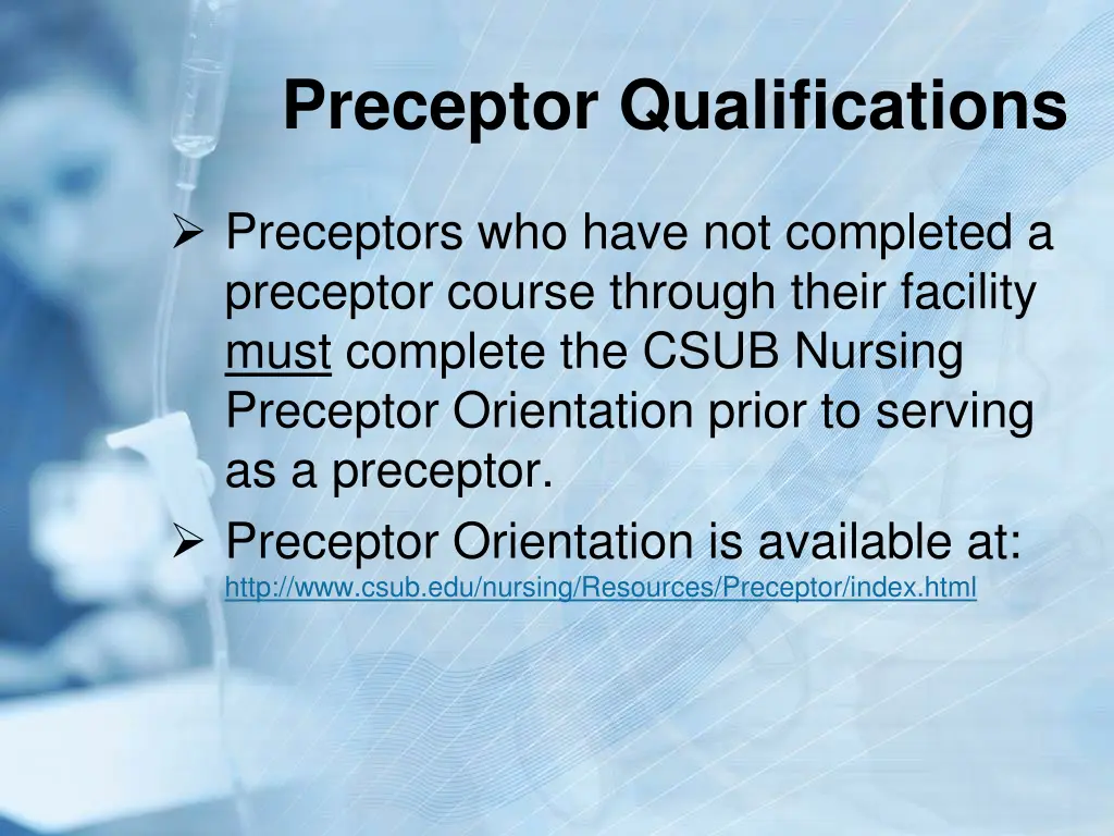 preceptor qualifications 2