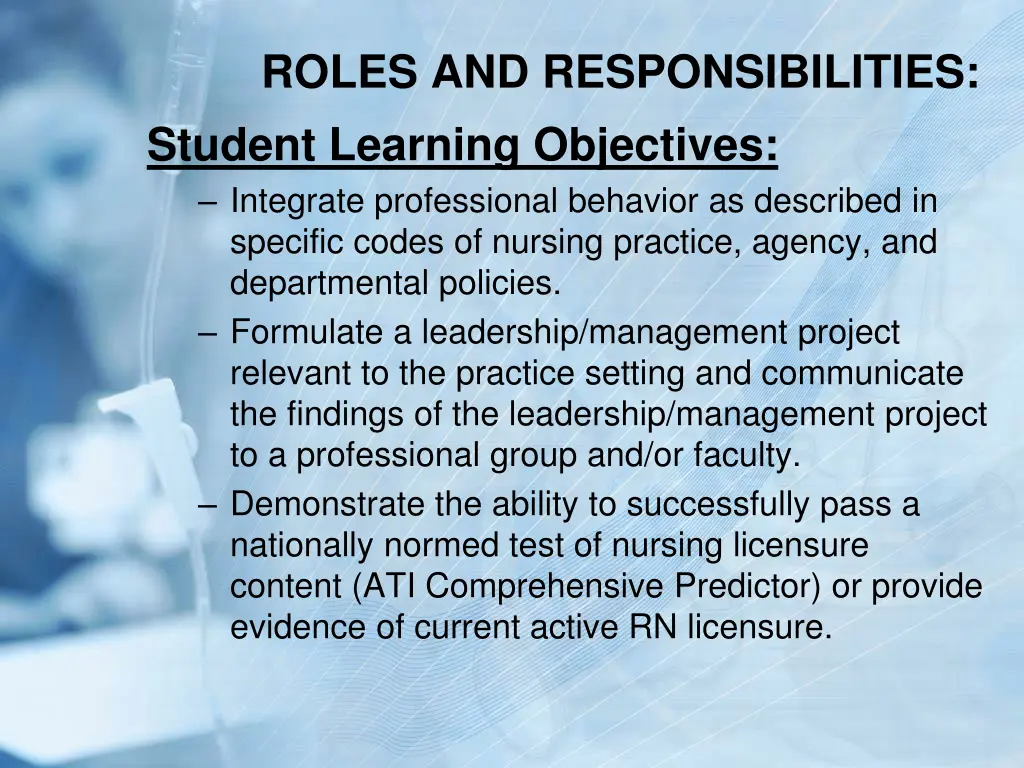 roles and responsibilities student learning