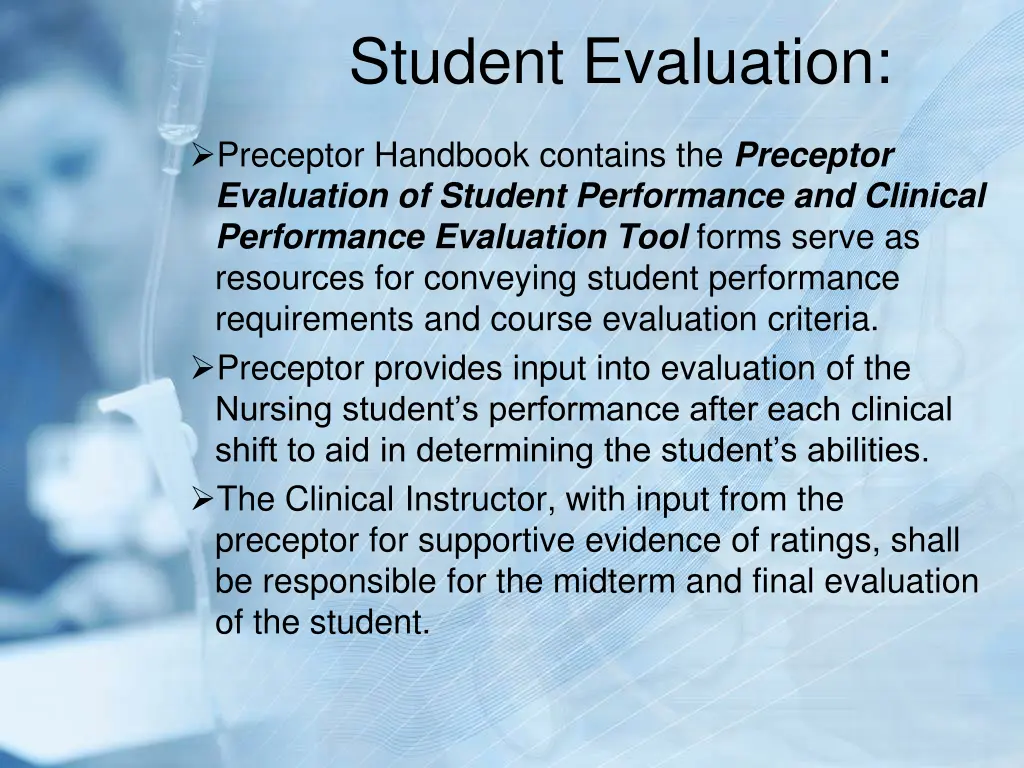 student evaluation